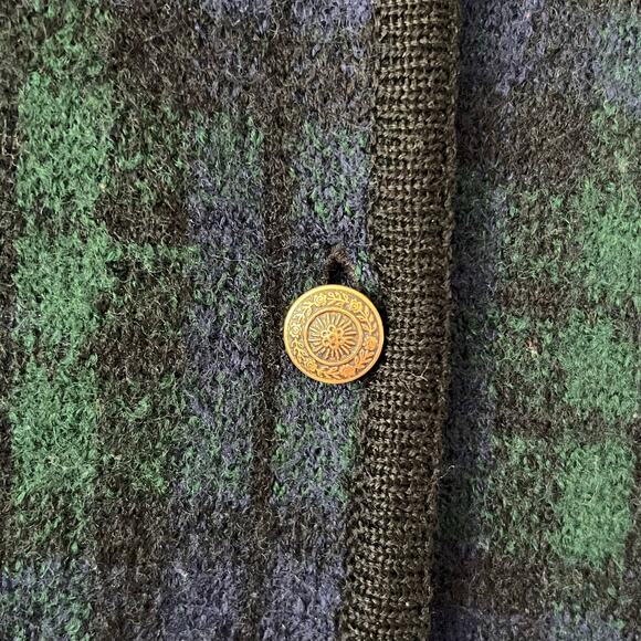 Vintage Tally-Ho Wool Black Watch Plaid Cardigan Sweater Jacket Women’s Medium - Picture 4 of 5